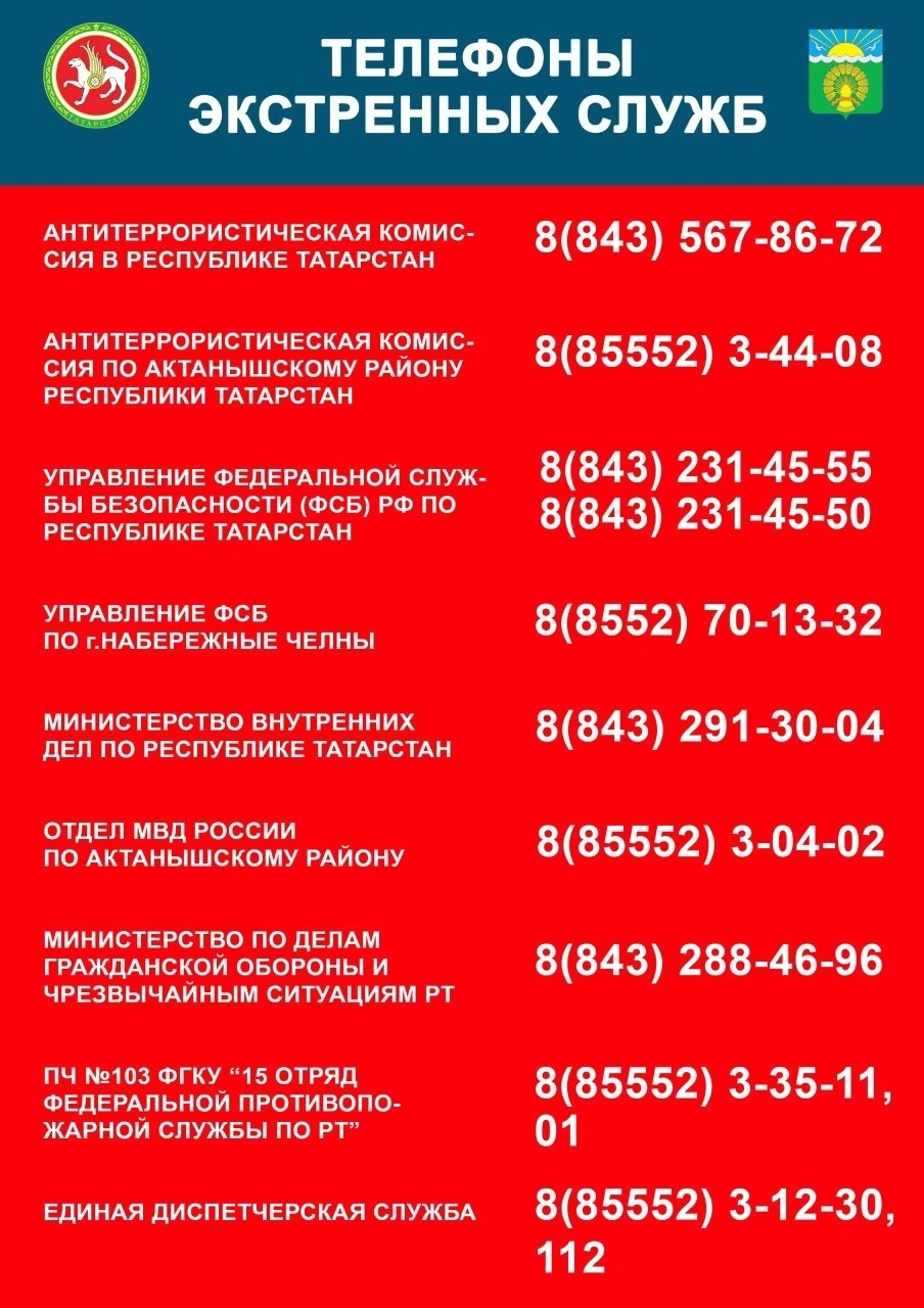 Кирәкле телефоннарны саклап куй!