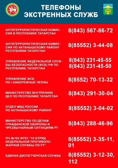 Кирәкле телефоннарны саклап куй!