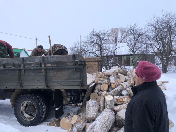 Утын әзерләүдә ярдәм сорап мөрәҗәгать иткән 11 гаиләгә утын кайтарылды